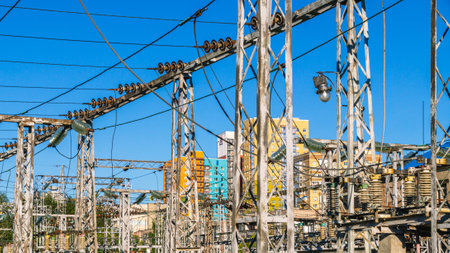 Transformer substation for providing electric energy to settlements. Electrical equipment for...
