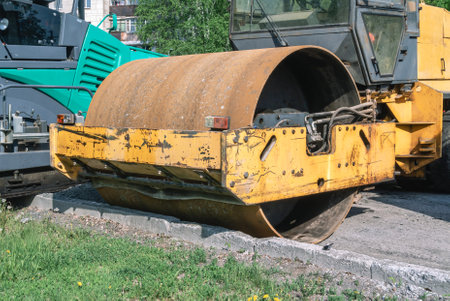 A machine designed for layer-by-layer compaction of soils and foundations during road construction....