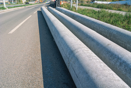 Reinforced concrete pipe for laying communications. Pipelines of household and storm sewers. Pipes...