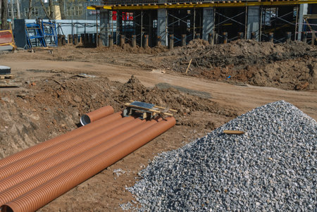 pipes, polyvinyl chloride, sewage, corrugated, soil, construction, drainage, communications,...