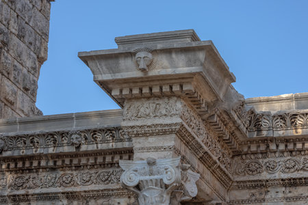 The Arch of ancient times. The famous gate, built in honor of the ancient Roman emperor. The Arc de...