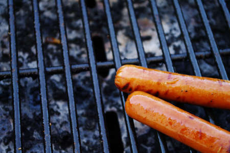 Hot Dogs on the Grillの写真素材
