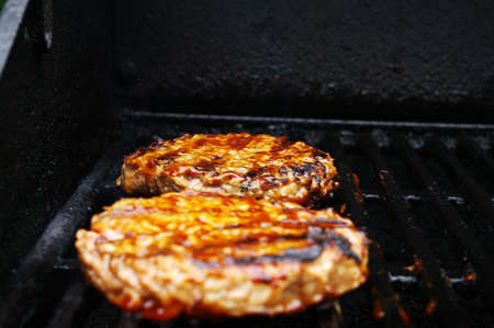 Burgers on the Grillの写真素材