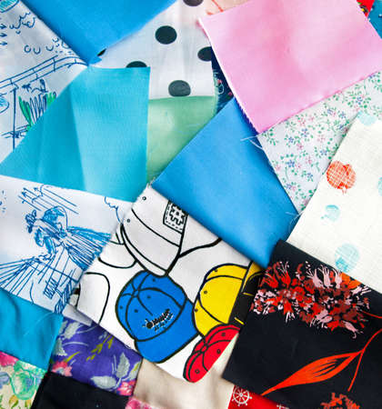 Multi-coloured Quilt Blocks ready to sewの写真素材