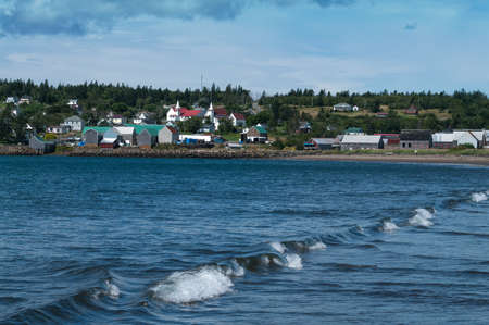 Seal Cove on Grand Manan with the tides on the beachの写真素材
