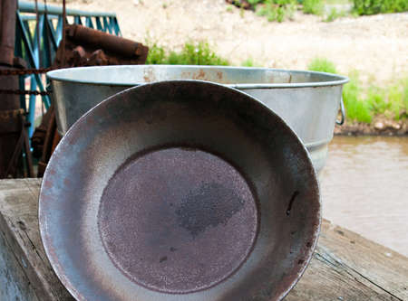 Gold Panners Pan at a gold digging site in Alaska