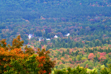 Village nestlled in the White Mountains.の写真素材