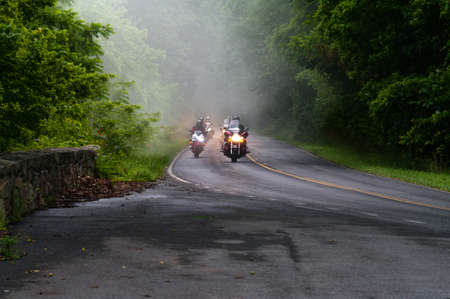 Bikers on the Shenandoah Parkwayの写真素材