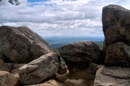 View from the Shenandoah Parkway through Bouldersの写真素材