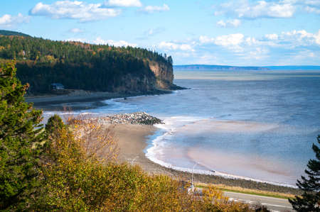 Chignecto Bay at Alma New Brunswick with the tide coming inの写真素材