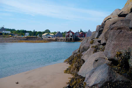 Fishing Sheds at Seal Cove breakwater on Grand Manan