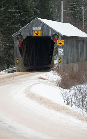 Trout Creek Covered Bridge in the winter