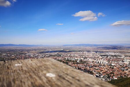 Tampa peak, Brasov, Romania. This is Brasov City seen from the top of the mountainの写真素材