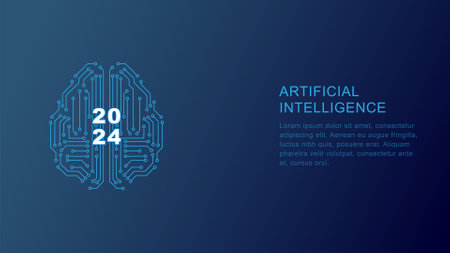 Artificial intelligence concept. Machine learning, neural networks, cloud computing.のイラスト素材