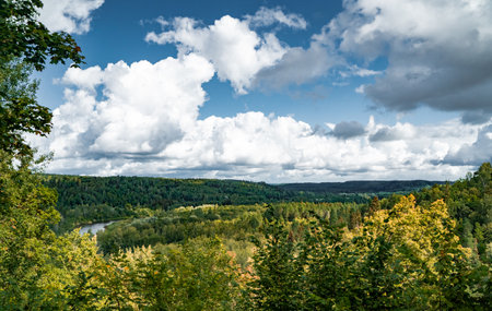 View from Paradise mountain in Sigulda at summerの写真素材
