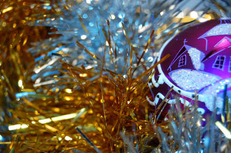 tinsel around ballの写真素材