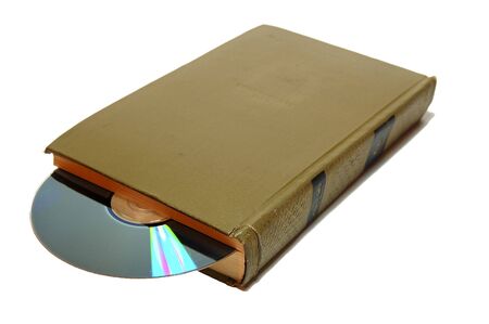 book with CD isolated on white background with clipping pathの写真素材
