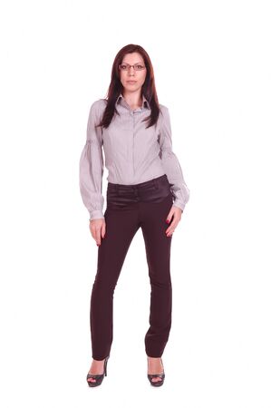 portrait of young businesswoman wearing glassesの写真素材