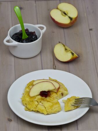 Pancakes with applesの写真素材