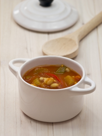 Tomato soup with haricot beans and paprikaの写真素材