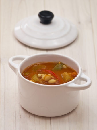 Tomato soup with haricot beans and paprikaの写真素材