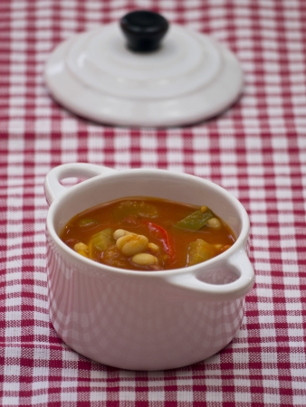 Tomato soup with haricot beans and paprikaの写真素材