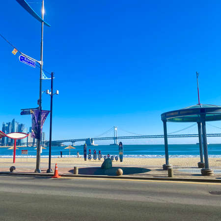 Bay Bridge over the Pacific Ocean.の写真素材