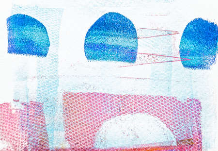 Handmade abstract acrylic design on watercolour paper background