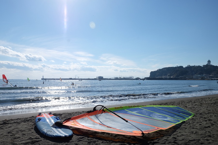 Sailing boat by the sea, Enoshimaのeditorial素材