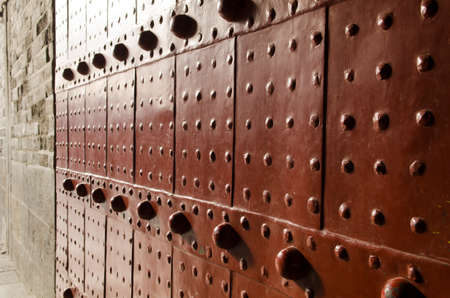 Metal Gate of Qianmen Zhengyangmen Gate of the Zenith Sun in Beijing historic city wall