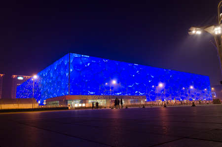 The Beijing National Aquatics Center Water Cube swimming competitions of the 2008 Summer Olympics in Beijing Chinaのeditorial素材