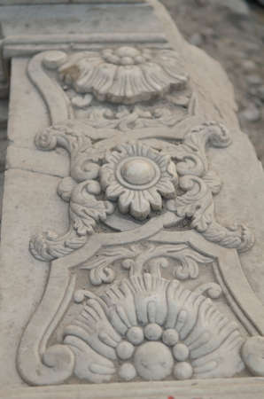 Detail close up of The Old Summer Palace Yuan Ming Yuan the Gardens of Perfect Brightness Imperial Gardens Ruins of the European-style palaces Guanshuifa Dashuifain Haidian District Beijing Chinaのeditorial素材