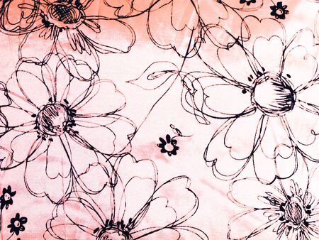 a lovely satin floral texture for a feminine romantic aestheticの写真素材