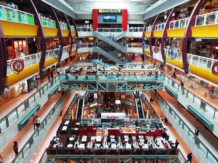 Plaza Singapura mall in Singapore, February 27 2011 - interior of Plaza Singapura shopping mallのeditorial素材