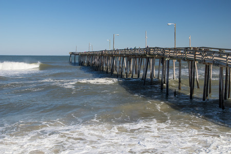 Outer Banks Fishing Pier, North Carolinaの写真素材