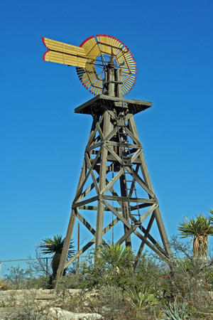 Wooden windmillの写真素材