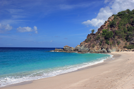 St. Barts Island with white sandの写真素材