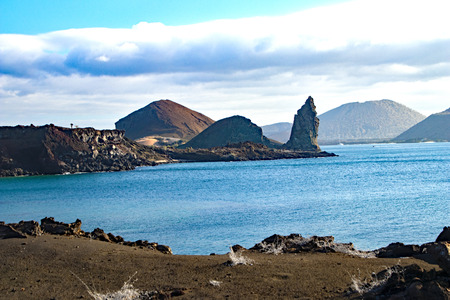Pinnacle Rock on the coast of the Galapagos Islandsの写真素材