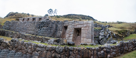 Inca stonework near Cuzcoの写真素材