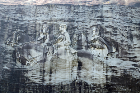 Carvings at the Stone Mountain Memorialの写真素材