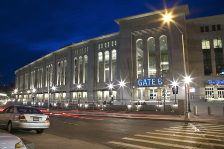Photo of the new Yankee Stadium.  Photographed  in the county of the Bronx, New York, USA.  Image taken April, 2009.のeditorial素材