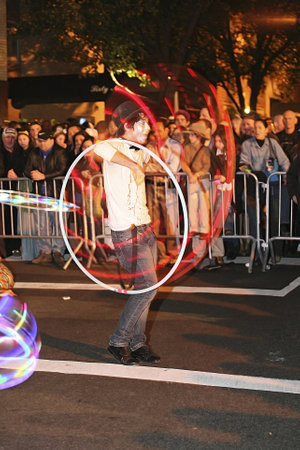 Annual Halloween Parade in Greenwich Village New York. Many attend to celebrate their gay pride, although the crowd is generally mixed.  Photographed October, 31st, 2008 in the USA.  のeditorial素材