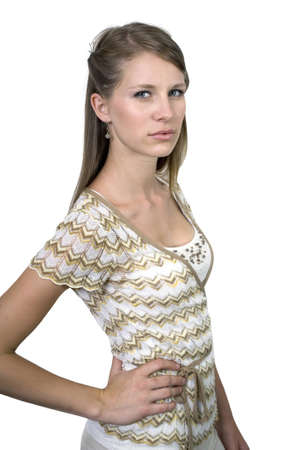 Studio image of girl against a plain background.   For release 3aの写真素材
