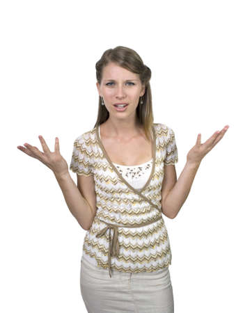 Girl against plain white background.  She was 19 at the time of shoot and was photographed in studio.  の写真素材