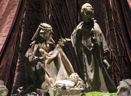 Nativity scene used at Christmas housed inside the Cathedral of St. John the Divine.  Located at 1047 Amsterdam Avenue New York, NY のeditorial素材