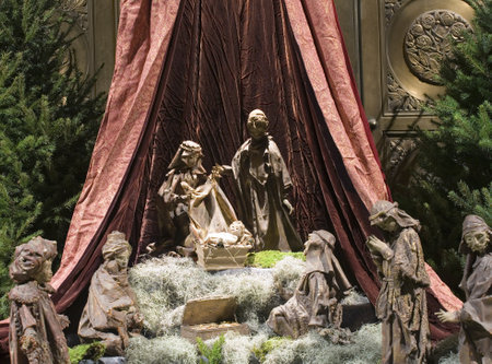 Nativity scene used at Christmas housed inside the Cathedral of St. John the Divine.  Located at 1047 Amsterdam Avenue New York, NY のeditorial素材