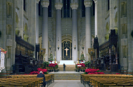 The Cathedral of St. John the Divine.  Amsterdam Avenue New York, NY  (between West 110th Street and 113 Street).   のeditorial素材