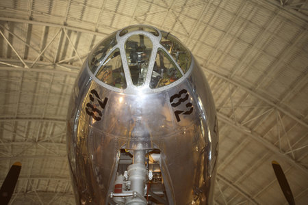 CHANTILLY, VIRGINIA - AUGUST 15: B-29 Superfortress Enola Gay at the National Air and Space Museum's Steven F. Udvar-Hazy Center.   Responsible for dropping the atomic bomb on Japan in WWII.  August 15, 2007 in Chantilly, Virginia.のeditorial素材