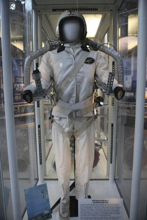 CHANTILLY, VIRGINIA - AUGUST 15: Bell Rocket Belt No.2 and suit housed inside the National Air and Space Museumのeditorial素材