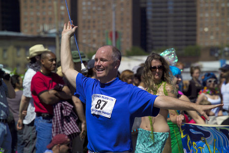 Brooklyn, NY - June 23: Participant of the annual Coney Island Mermaid Parade.  Taken June 23, 2007 in Brooklyn, NY.のeditorial素材